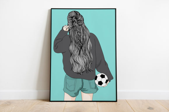 Download Wall Art a Girl with a Football Match - Match Collection