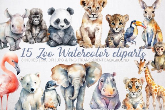 Download Zoo Animals Watercolor - Animal Collection