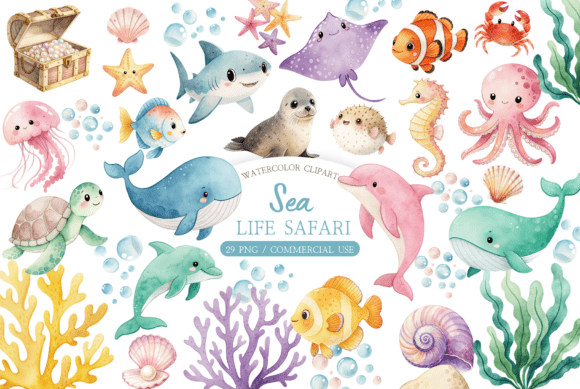 Download Ocean Animal Graphics Set - Animal Collection