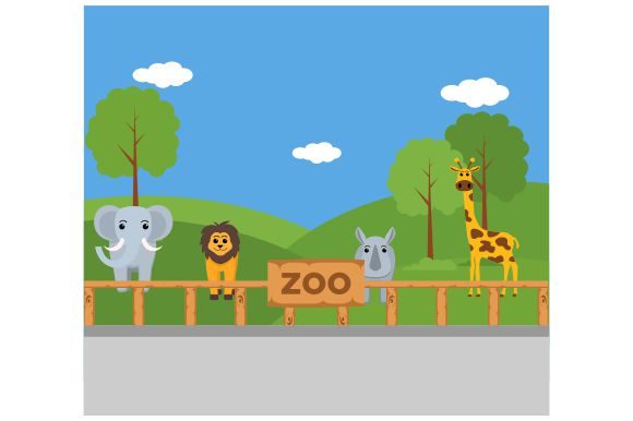 Download Flat Design of Zoo Animals - Animal Collection