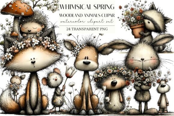 Download Whimsical Spring Woodland Animals Clipar - Animal Collection