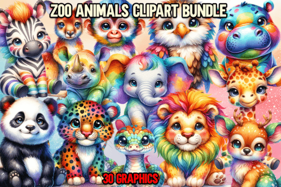Download Zoo Animals Clipart Bundle - Animal Collection