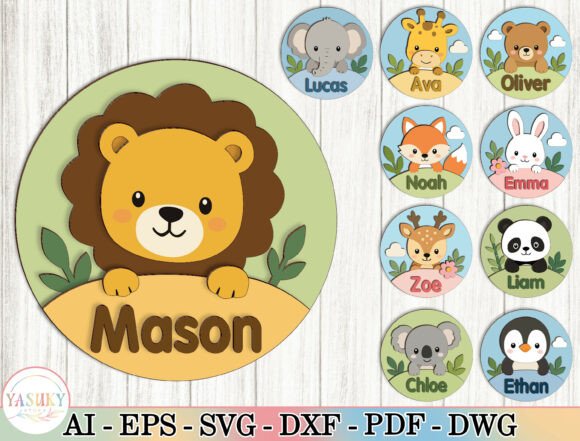 Download Personalized Animal Name Sign SVG Bundle - Animal Collection