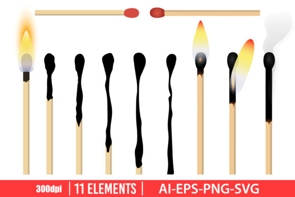 Download Match Burning Process Clipart Set - Match Collection