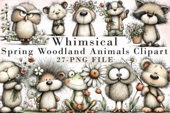 Download Whimsical Spring Woodland Animals Clipar - Animal Collection