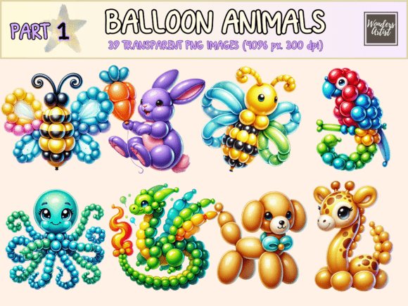 Download Balloon Animals Clipart - Animal Collection