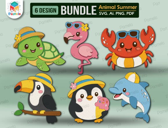Download Summer Animal Paper Cut File SVG Bundle - Animal Collection