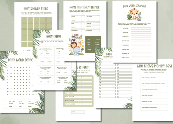 Download Safari Baby Shower Printable Game Cards - Game Collection