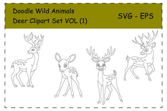 Download Deer Clipart Set. Wild Animals Clipart - Animal Collection