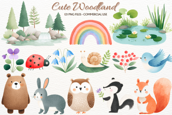 Download Spring Woodland Animals Clipart PNG - Animal Collection