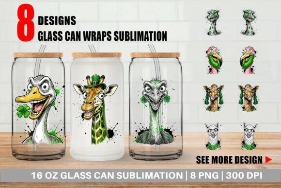 Download St Patricks Zoo Animals Glass Can Wrap - Animal Collection