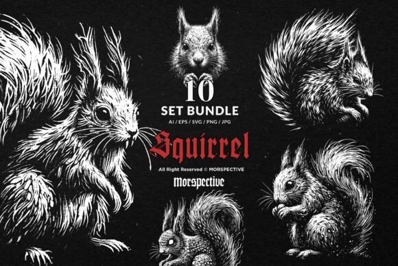 Download 10 Bundle Dark Art Squirrel Animal - Animal Collection