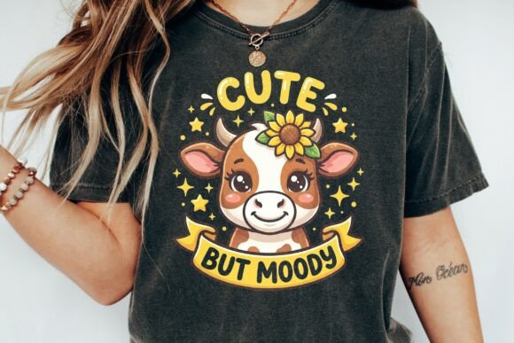 Download Cute but Moody Cow Kawaii Animal Art - Animal Collection