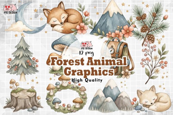 Download Watercolor Forest Animal Graphics PNG - Animal Collection
