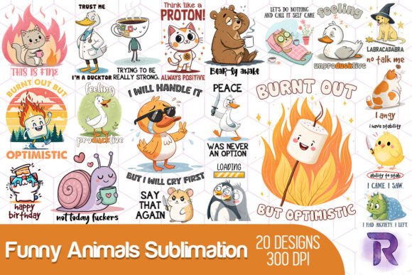 Download Funny Animals Sublimation Bundle - Animal Collection