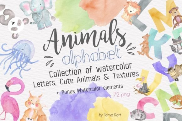 Download Animals Alphabet Watercolor Kit - Animal Collection