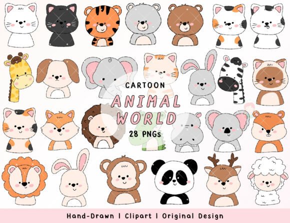 Download Kawaii Animal Clipart PNG Bundle - Animal Collection