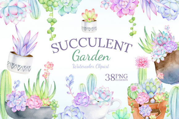 Download Watercolor Succulent Clipart Mix &amp; Match - Match Collection