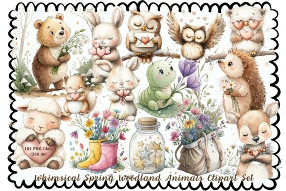 Download Whimsical Spring Woodland Animals Clipar - Animal Collection