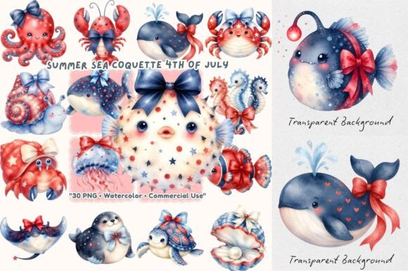 Download Patriotic Sea Animals 4th of July PNG - Animal Collection