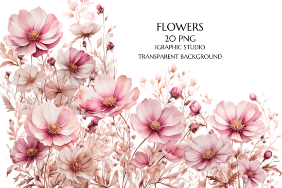 Download Rose Gold and Pink Wildflowers PNG - Rose gold Collection