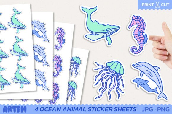 Download Underwater Ocean Animals Sticker Sheet - Animal Collection