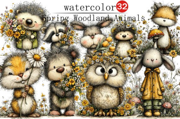 Download Whimsical Spring Woodland Animals Clipar - Animal Collection